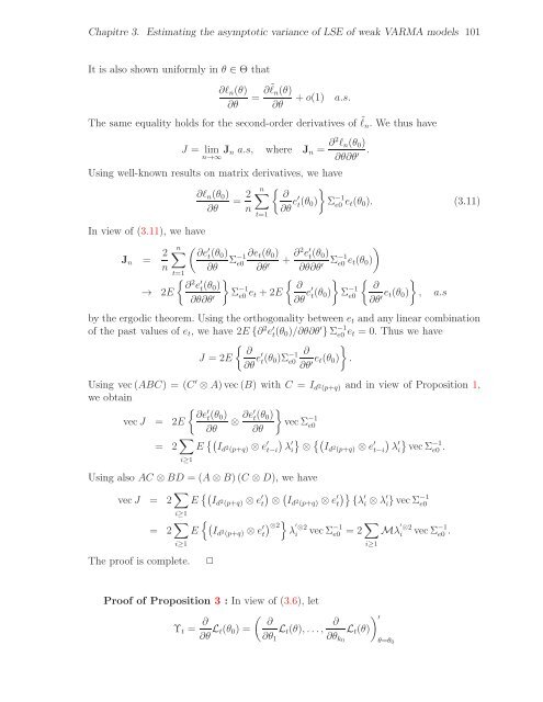THÈSE Estimation, validation et identification des modèles ARMA ...