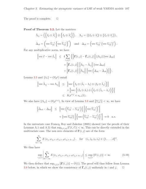 THÈSE Estimation, validation et identification des modèles ARMA ...