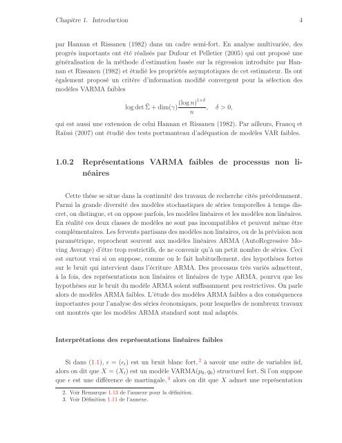 THÈSE Estimation, validation et identification des modèles ARMA ...