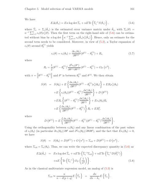 THÈSE Estimation, validation et identification des modèles ARMA ...