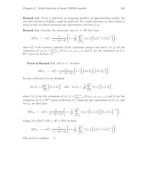 THÈSE Estimation, validation et identification des modèles ARMA ...