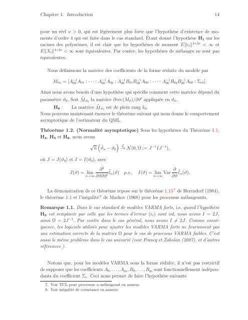 THÈSE Estimation, validation et identification des modèles ARMA ...