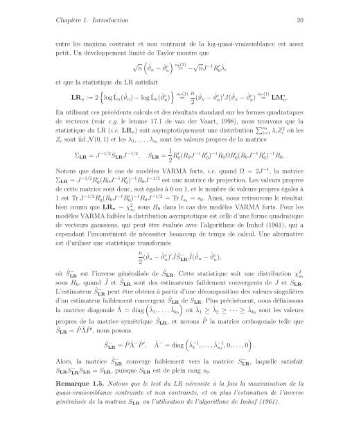 THÈSE Estimation, validation et identification des modèles ARMA ...