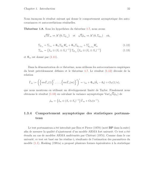 THÈSE Estimation, validation et identification des modèles ARMA ...