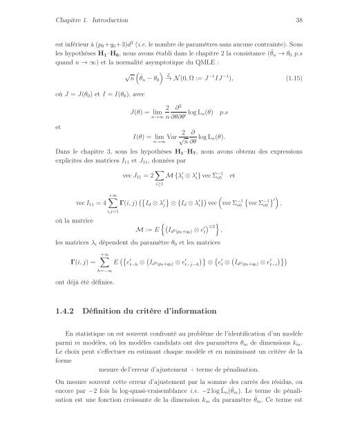 THÈSE Estimation, validation et identification des modèles ARMA ...