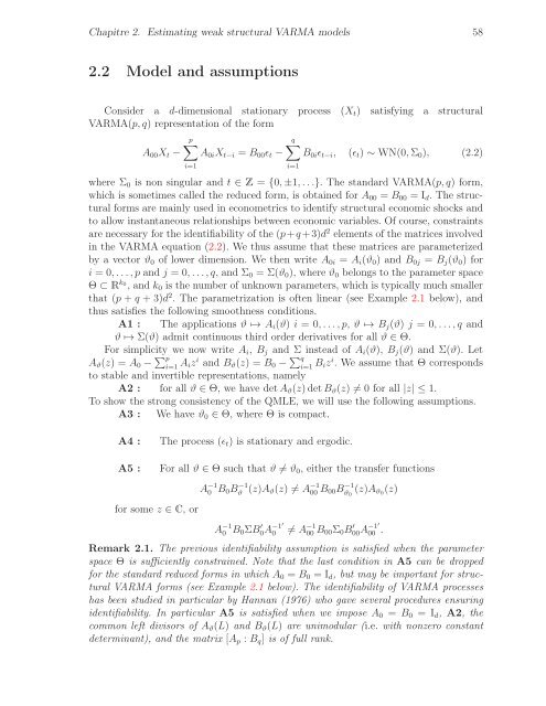 THÈSE Estimation, validation et identification des modèles ARMA ...