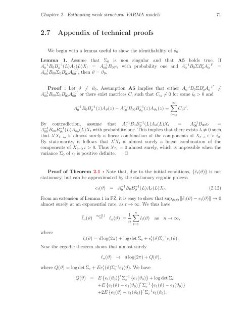 THÈSE Estimation, validation et identification des modèles ARMA ...