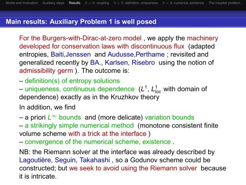 A particle-in-Burgers model: theory and numerics - Laboratoire de ...