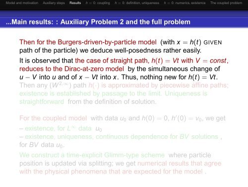 A particle-in-Burgers model: theory and numerics - Laboratoire de ...