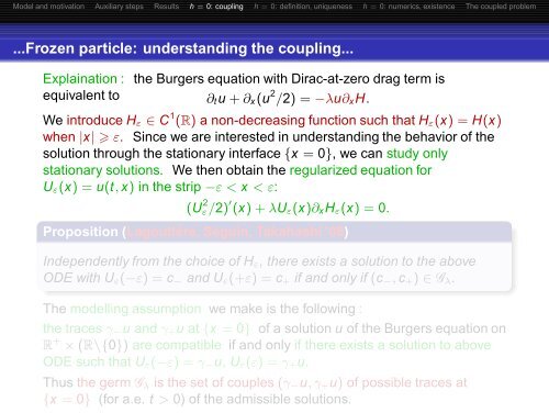 A particle-in-Burgers model: theory and numerics - Laboratoire de ...