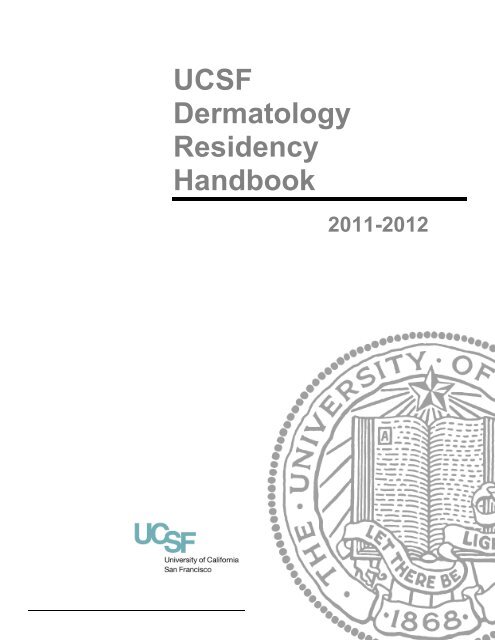 UCSF Dermatology Residency Handbook - Dermatology - University ...