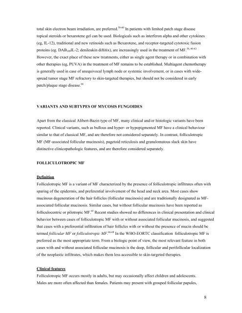 who-eortc classification for cutaneous lymphomas - Dermatology