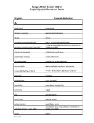 Saugus Union School District English/Spanish Glossary of Terms ...