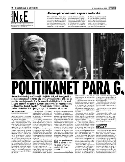 POLITIKANET NE GJYQ - Gazeta Express