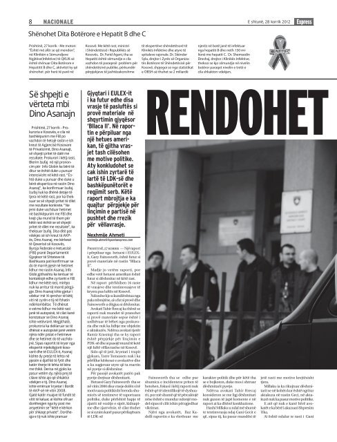 RENDOHET ?BLLACA II? - Gazeta Express