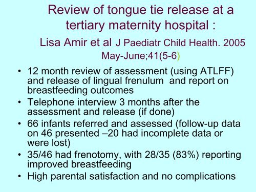 Tongue-tie –myth or reality? - National Women's Hospital