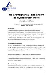 Molar Pregnancy - National Women's Hospital