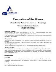 Evacuation of the Uterus - National Women's Hospital