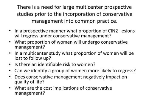 Is there a place for conservative management of CIN2? - National ...