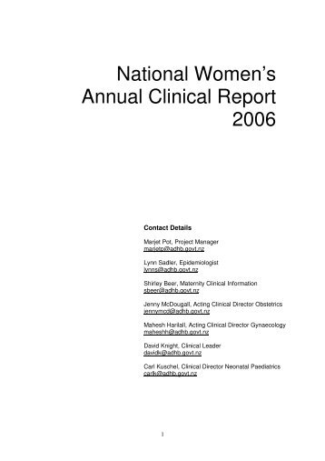 2006 - National Women's Hospital - Auckland District Health Board