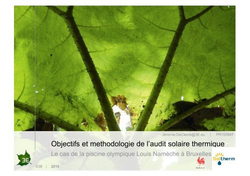 Objectifs et methodologie de l'audit solaire ... - Energie Wallonie