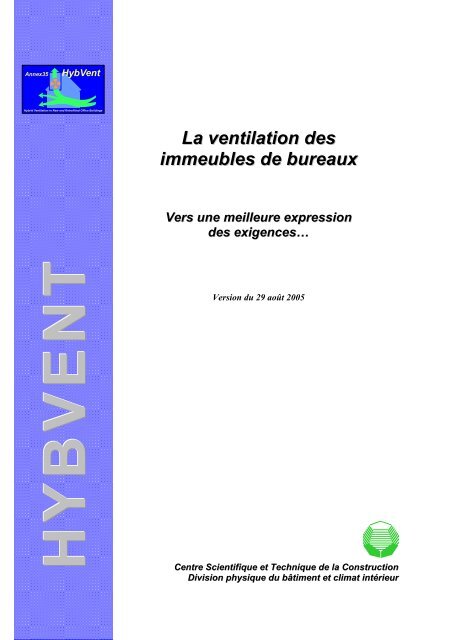 La ventilation des immeubles de bureaux - Energie Wallonie