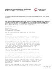 Open source Licenses and Notices for Polycom RealPresence ...