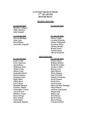 honor roll 3rd quarter 2013.pdf - Clinton High School