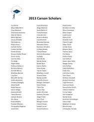 2013 Carson Scholars - Carson Scholars Fund