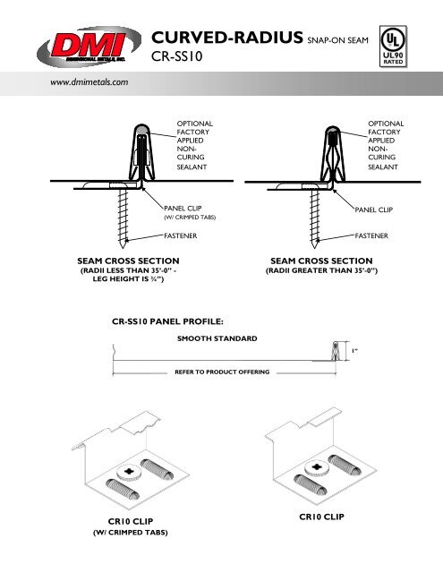 Curved Radius Snap-On Seam CRSS10 D...