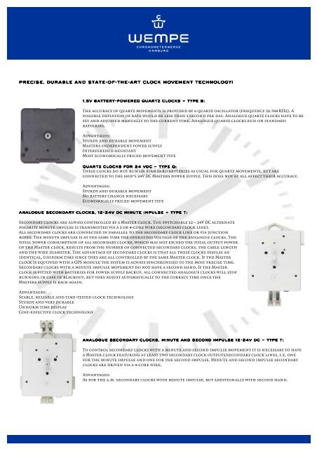 Catalogue WEMPE Marine clock - Ship's time systems 2010-2011 ...