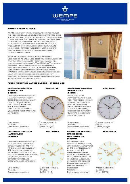 Catalogue WEMPE Marine clock - Ship's time systems 2010-2011 ...