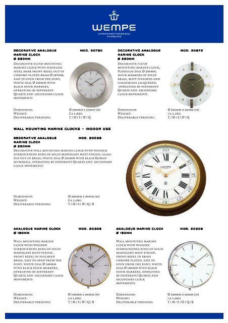 Catalogue WEMPE Marine clock - Ship's time systems 2010-2011 ...