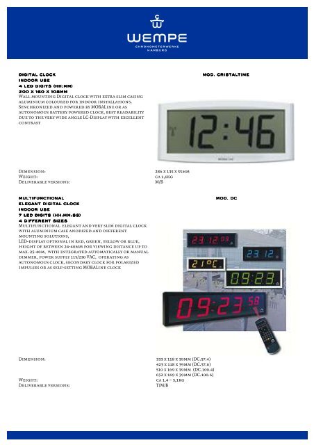 Catalogue WEMPE Marine clock - Ship's time systems 2010-2011 ...