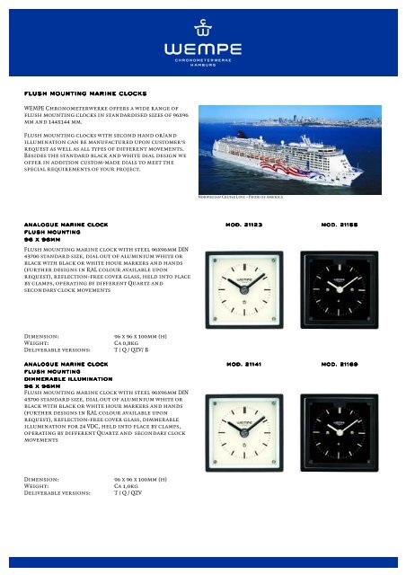 Catalogue WEMPE Marine clock - Ship's time systems 2010-2011 ...