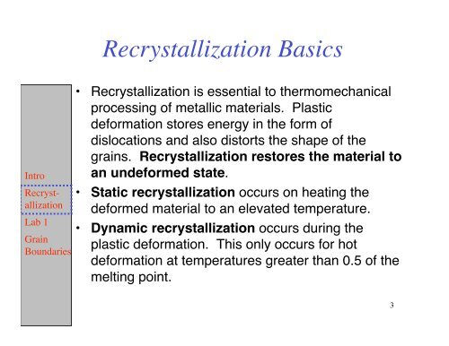 Recrystallization Theoretical & Practical Aspects - Materials Science ...