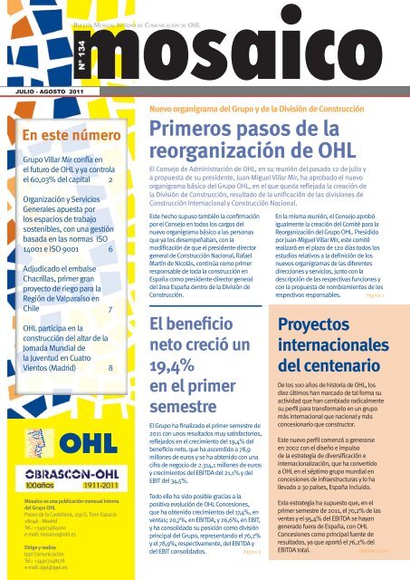 Primeros pasos de la reorganización de OHL