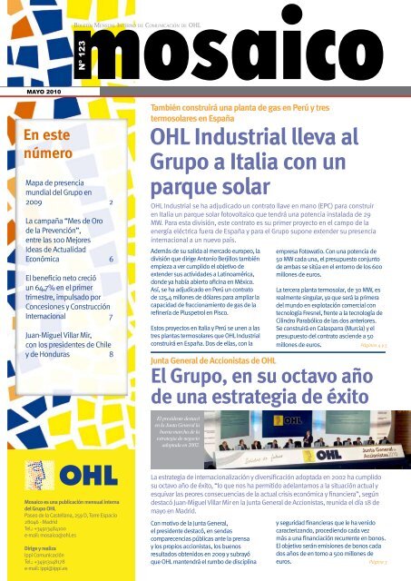 OHL Industrial lleva al Grupo a Italia con un parque solar