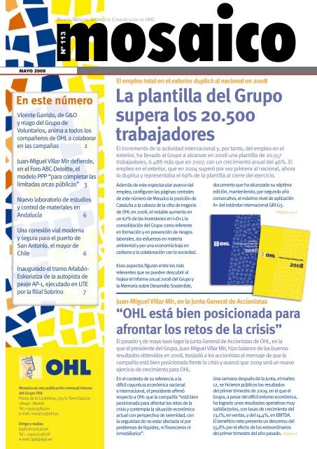 La plantilla del Grupo supera los 20.500 trabajadores - Ohl