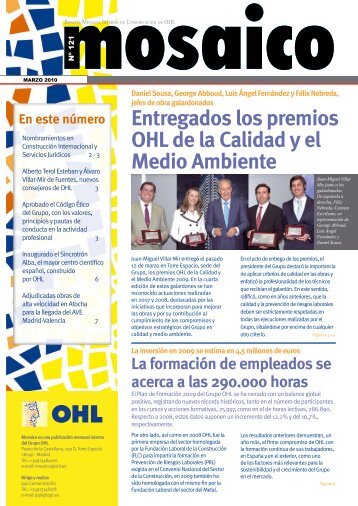 Entregados los premios OHL de la Calidad y el Medio Ambiente