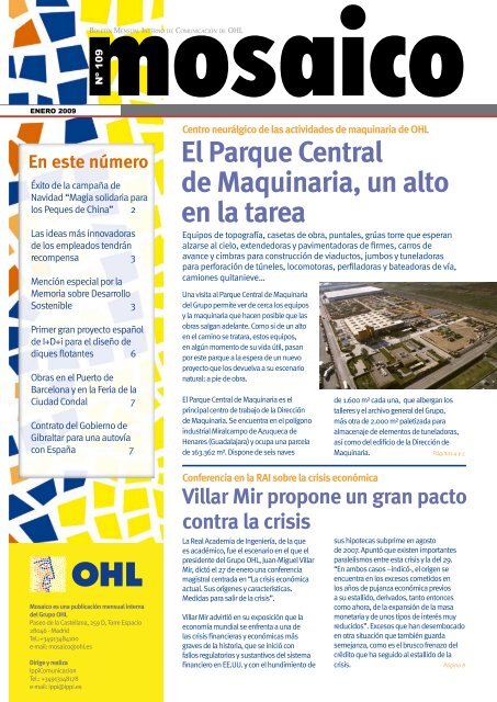 El Parque Central de Maquinaria, un alto en la tarea - Ohl