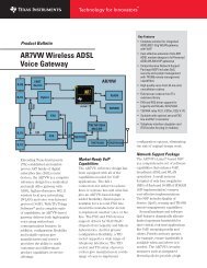 AR7VW Wireless ADSL Voice Gateway - Texas Instruments