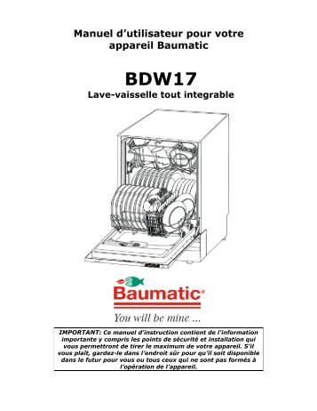 Manuel d'utilisateur pour votre appareil Baumatic
