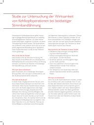 Informationsflyer zur Studie für Patienten - HNO-Klinik