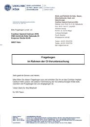 Fragebogen im Rahmen der CI-Voruntersuchung - Hals-Nasen ...