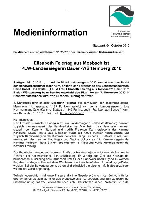 medieninformationplw04102010.pdf - Fachverband Friseur und ...