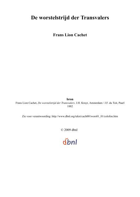 de worstelstrijd der transvalers frans lion cachet