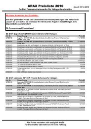 ARAX Preisliste 2010