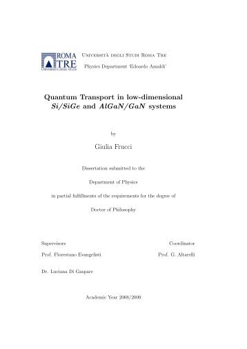 Quantum Transport in low-dimensional Si/SiGe and AlGaN/GaN ...