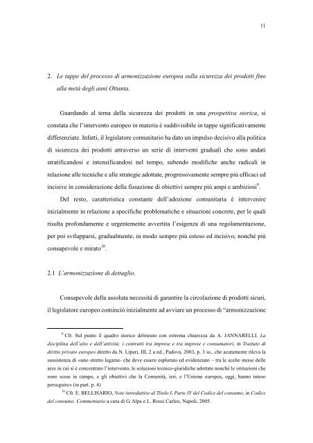 la sicurezza dei prodotti e la responsabilità del produttore nella ...